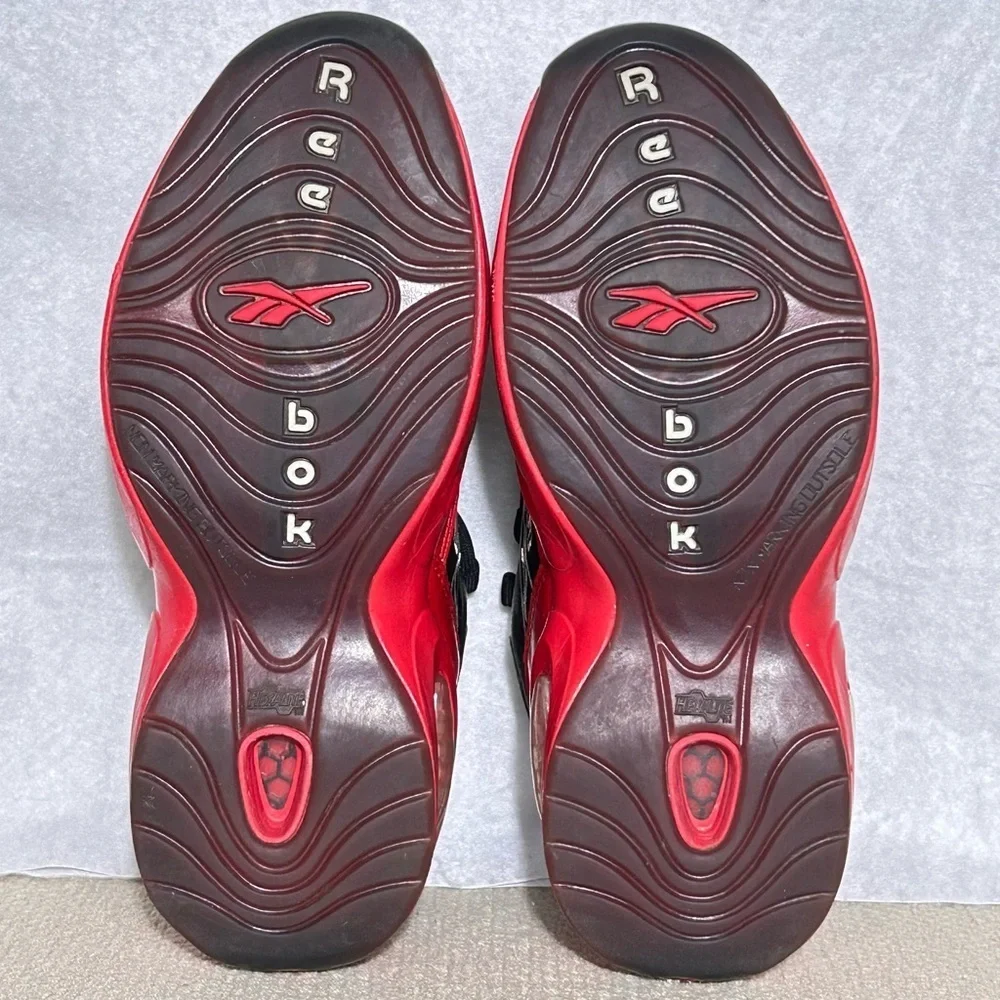 Reebok Youth/Kids Black/Red Question Mid J Street Sleigh Sneakers Shoes SZ US 5